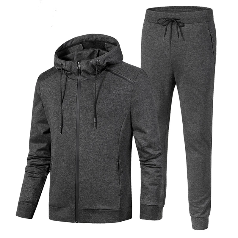 Hoodies Set Men 7XL 8XL Sport Suit New Loose Sportswear Windproof Thermal Gym Tracksuit Knitting Hooded Jog Running Sportsuit