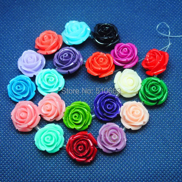 12 шт./лот резная Роза бусины аксессуары синтетический камень размер 25 мм разные