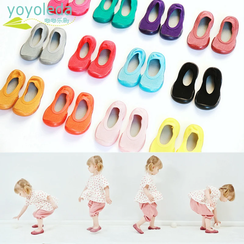 Высокое Качество Новорожденных Теплые Носки Мальчики Девочки Обувь Резиновые