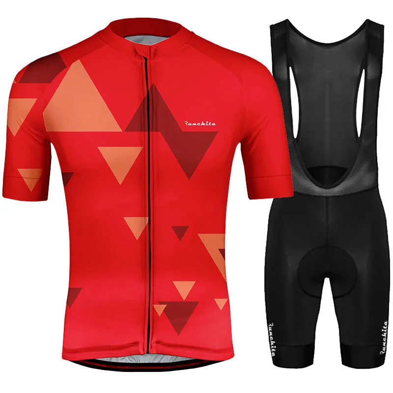 Set 02 RUNCHITA ciclismo короткий рукав Велоспорт трикотажный комплект одежда для велоспорта mtb ropa de ciclismo мужская pro кофта для велоспорта Culotte одежда - Цвет: Set 02