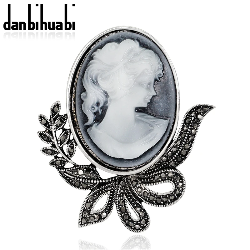 Античное золото цвет Винтаж Камея Броши довольно красивый Queen Роскошные