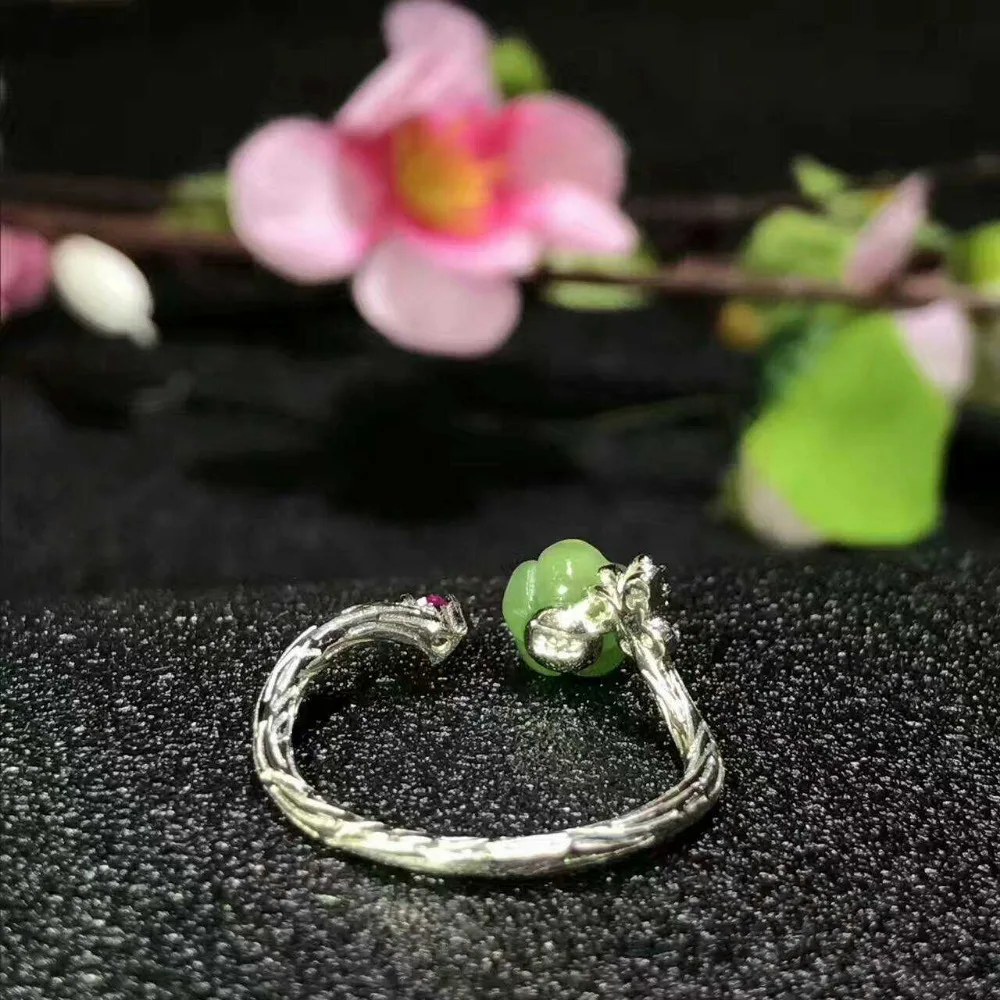 Natural new female s925 silver mosaic and Tianbi Jurong face ring mouth yu ring/ | Украшения и аксессуары