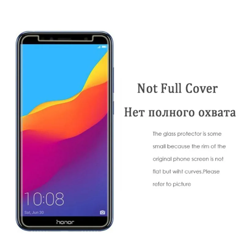 Стекло для huawei Honor 7A 7C 7X 7A Pro Y6 Prime защитная пленка закаленное стекло не полное покрытие защита экрана