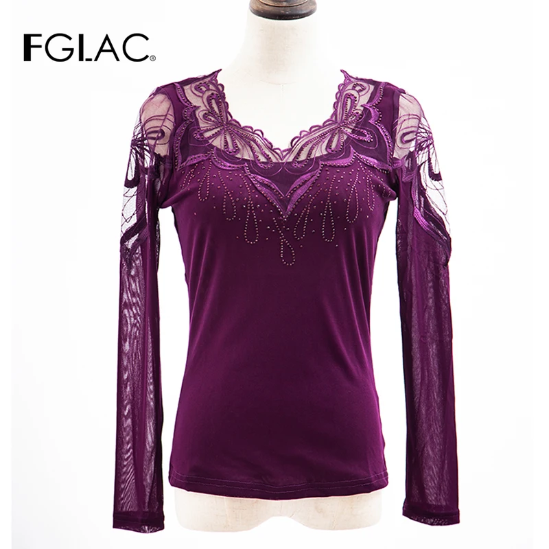 Женская блузка рубашка новинка 2019 женские блузки сетчатая с длинным рукавом