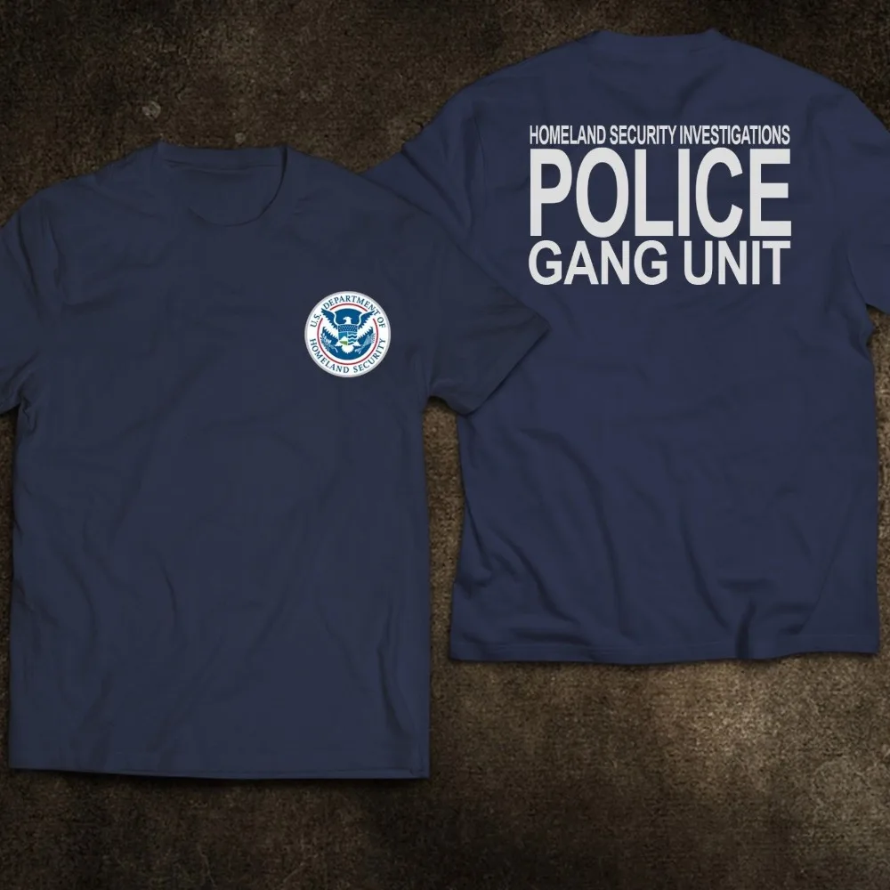 Новинка 2019 модная брендовая футболка с изображением полицейского отдела