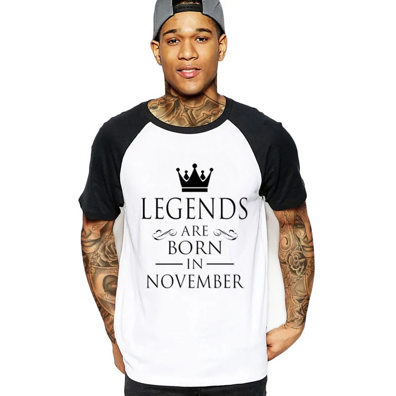 2019 уличная одежда LEGENDS ARE BORN IN NOVEMBER Мужская футболка военный подарок на день