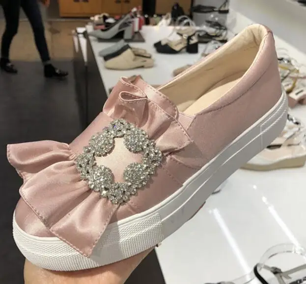 Carpaton/женские лоферы в Корейском стиле с круглым носком украшенные кристаллами и