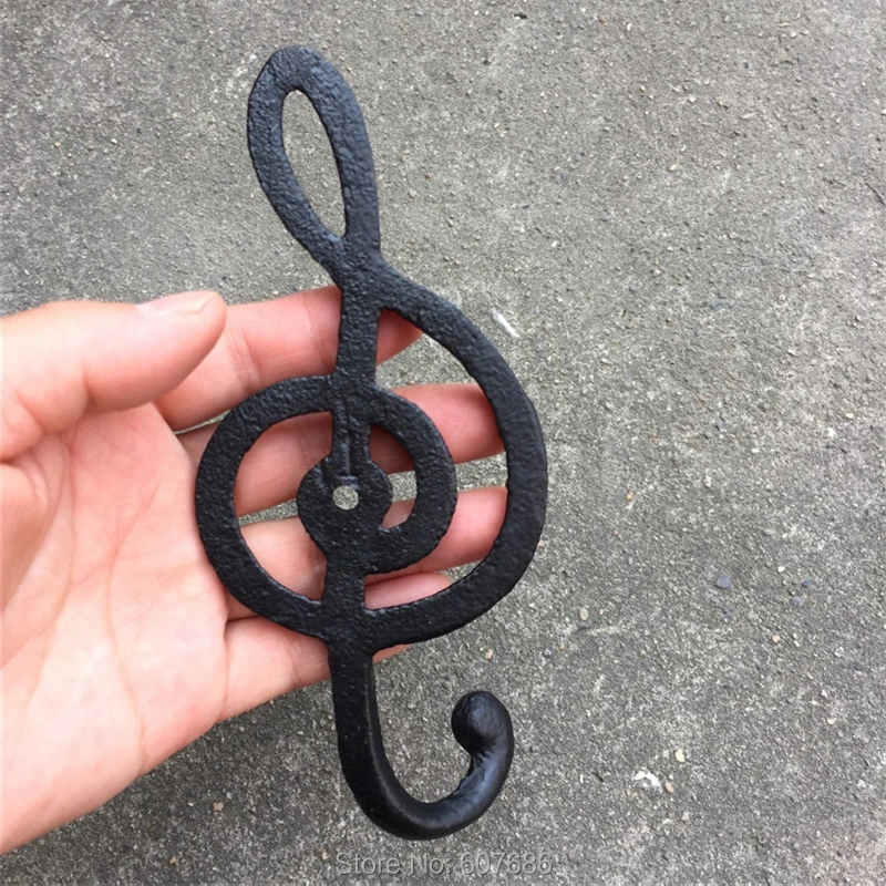 Музыкальная заметка Clef металлическая чугунная настенная вешалка с крючком для кухни винтажная вешалка для шляп и сумок Органайзер держатель домашний магазин Настенный декор
