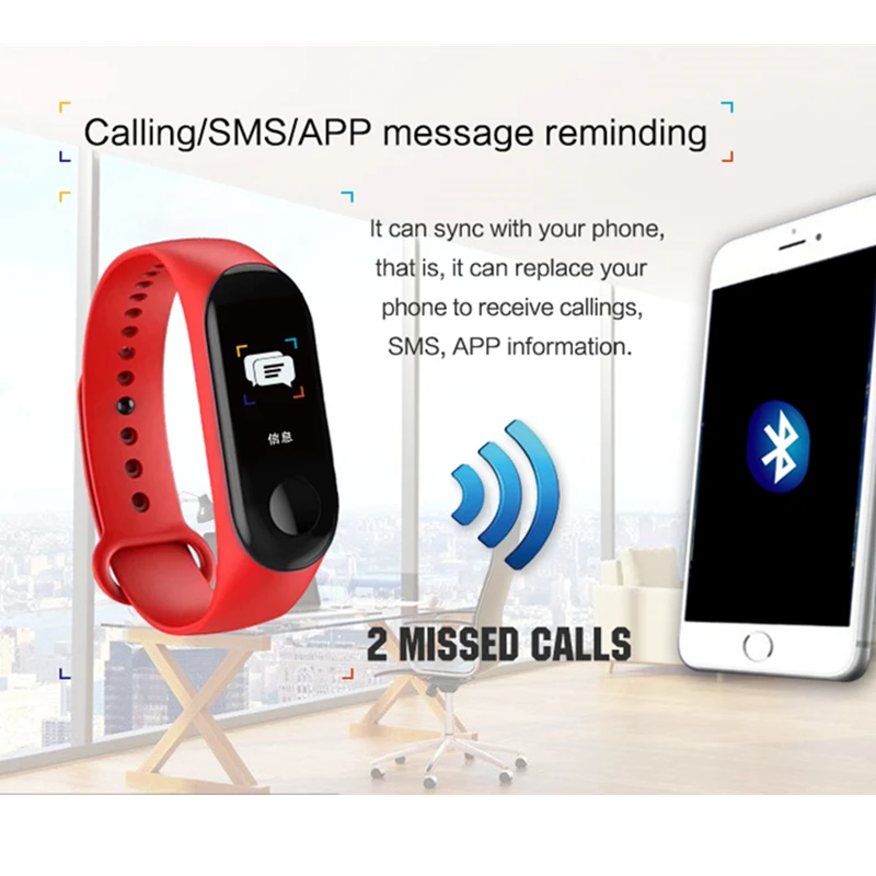 M3 Smartband Fitness tracker Smart Bracelet Blood Pressure Heart Rate Monitor Waterproof band PRO Wristband PK Mi Band 3 | Электроника