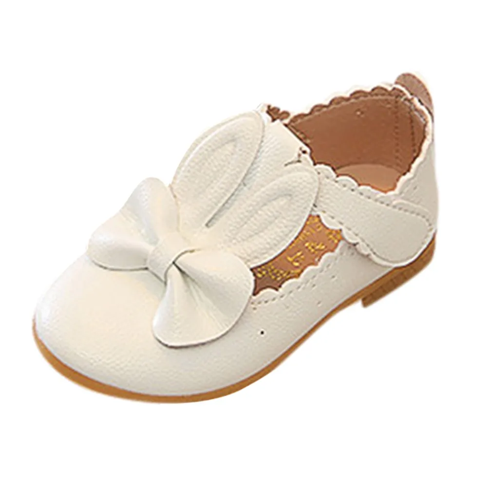 ARLONEET/повседневная кожаная обувь с бантиком и кроликом для маленьких девочек