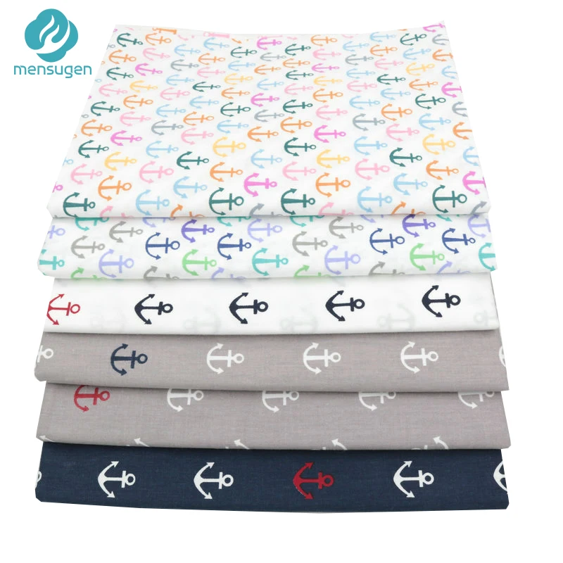 Mensugen Half A Meter Anchor Cartoon Cotton Fabric for Quilting Sewing Baby Bedding Sheet Pillows Cover blanket Material | Дом и сад