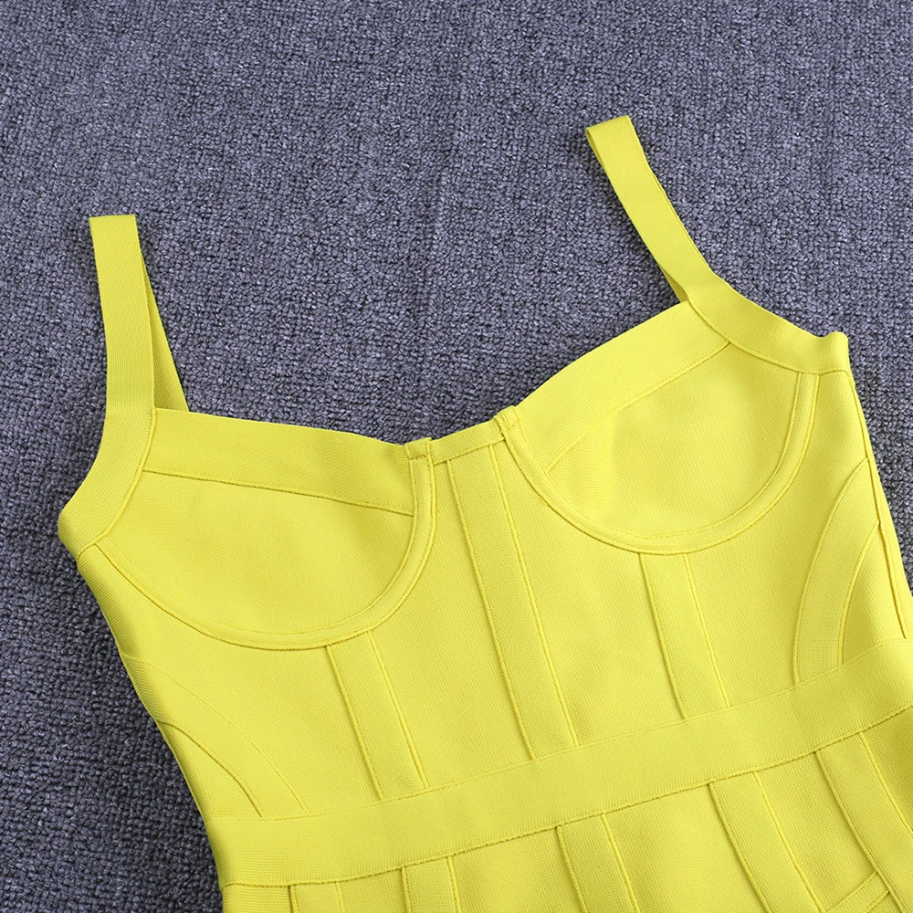 Ocstrade обтягивающее облегающее платье Vestidos новое поступление женское Полосатое неоновое желтое Бандажное платье из вискозы Сексуальные вечерние летние платья