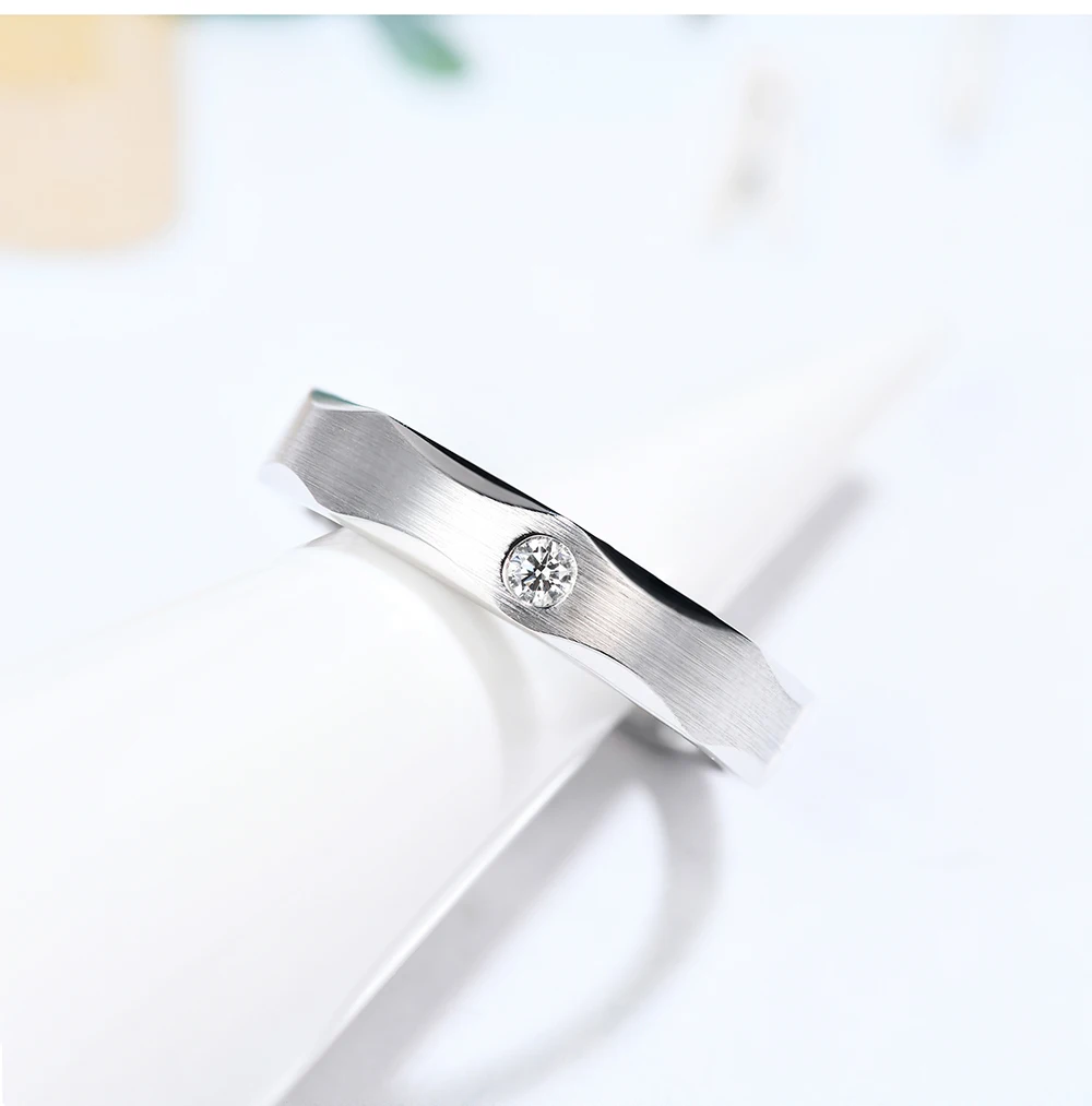 AULEEZE настоящее кольцо с натуральным бриллиантом 18k белое золотое кольцо для пары простое матовое мужское женское кольцо Свадебные украшения