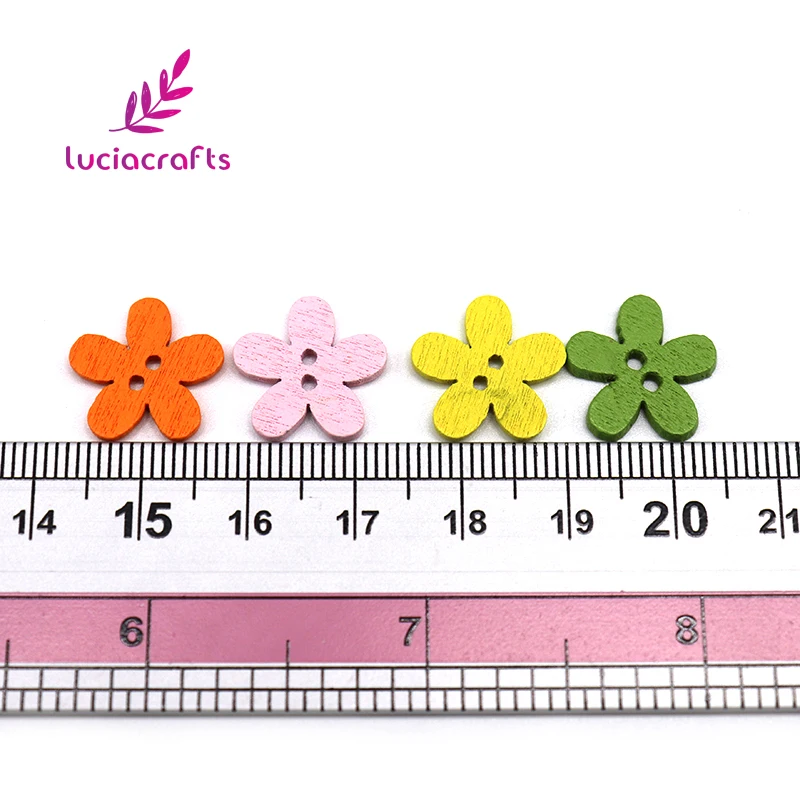 Распродажа! Lucia crafts 12 шт. 14 мм 2 отверстия Смешанные Цветочные Деревянные Кнопки DIY шитье скрапбукинг декоративные аксессуары CH1241