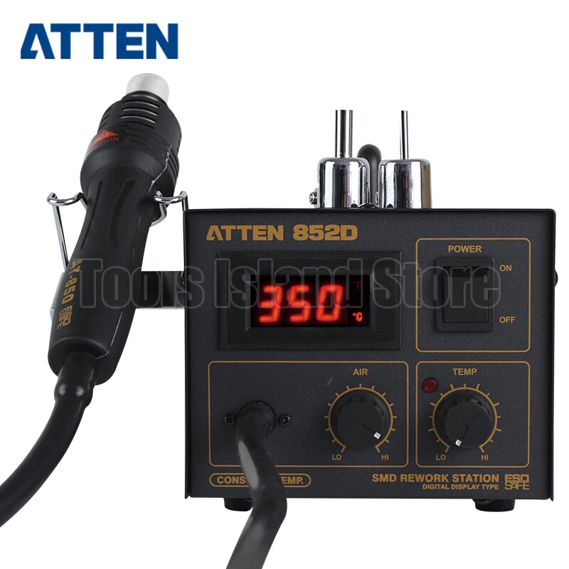

ATTEN AT852D 550W 110V/220V Hot Air Rework Station Thermoregul LED Heat Gun Blow Dryer for BGA IC Desoldering Tool