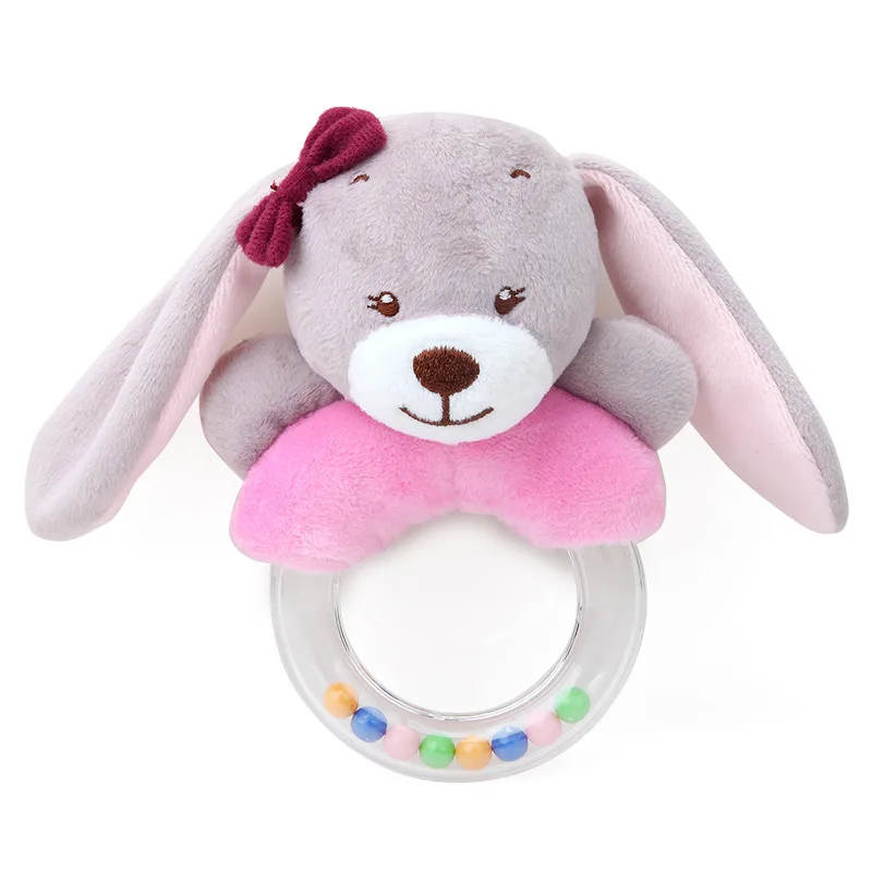 Cute Baby Rattle Toys Rabbit Plush Baby Cartoon Bed Toys baby 0-12 months Educational baby rattle Rabbit Hand Bells погремушки