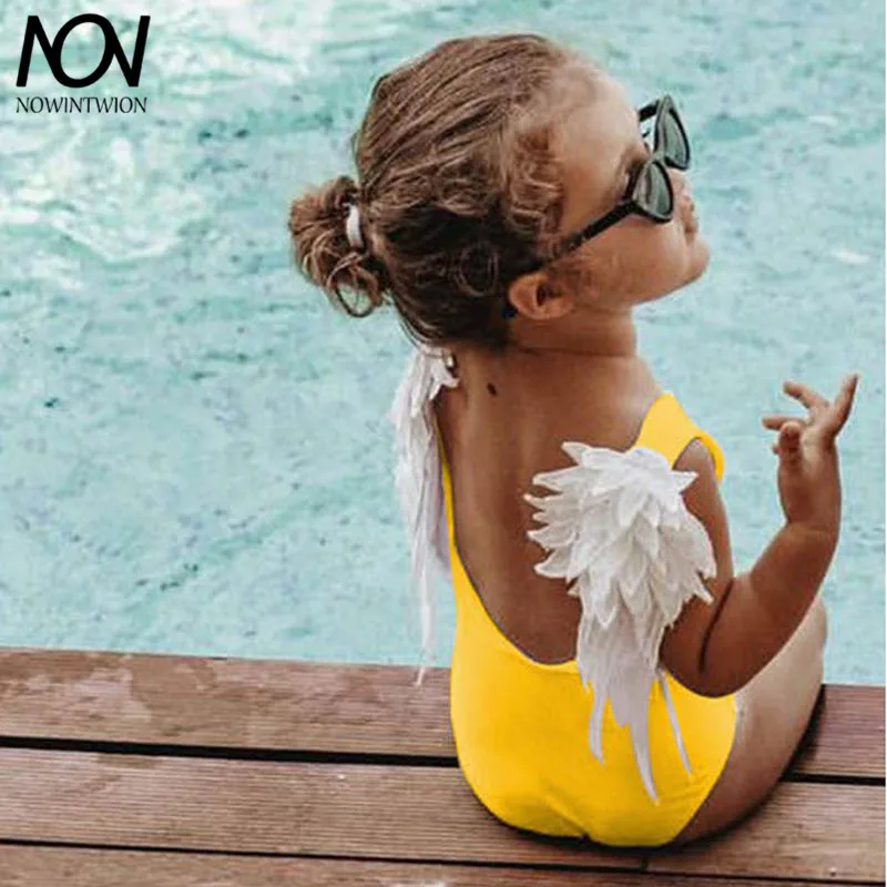 Купальник с кружевными плечами для мамы и ребенка Цельный купальник принтом
