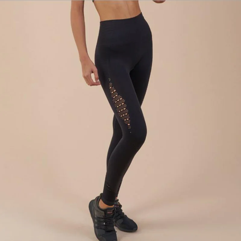 Blank Mesh Breathable Pants Trousers Push Up Women Yoga Gym Quick Dry Leggings High Waist Pencil Elastic Sexy YZ057 | Спорт и