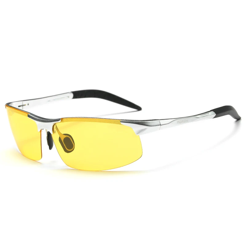 Новые очки для ночного вождения es Half Frame Смола Желтые линзы Oculos мужские очки ночного видения Поляризованные стеклянные антибликовые очки