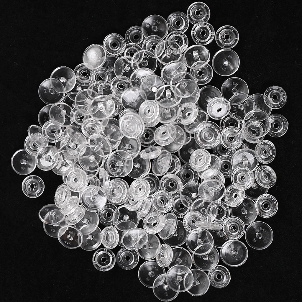 

50 Sets T5 Size Resin Snap Buttons Fasteners 12mm Transparent DIY Craft Sewing Accessory