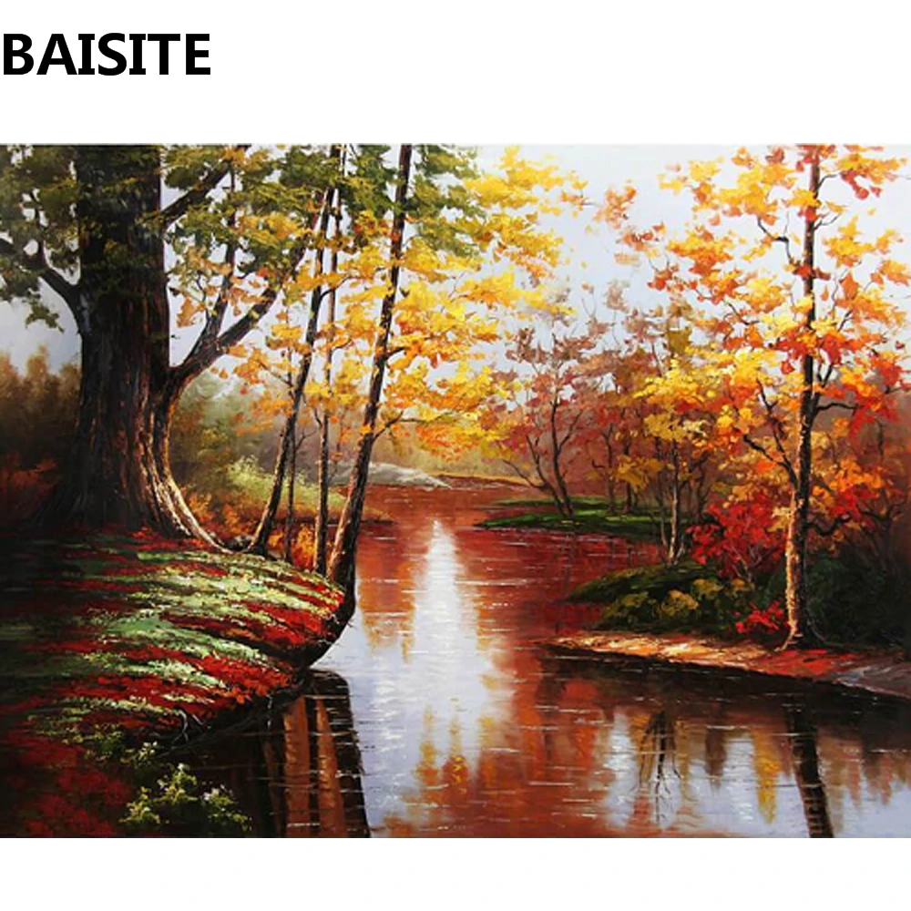 BAISITE DIY картина маслом в рамке по номерам цветы картины холст для гостиной стены