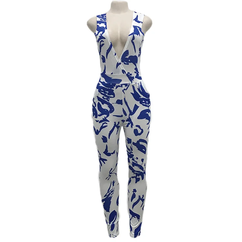 Глубокий V шеи Дамы Для летних вечеринок комбинезоны без рукавов Vestidos пикантные