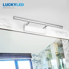 LUCKYLED современный светодиодный светильник для зеркала 3W 5 Вт 7 Вт 90-260 в водонепроницаемый настенный светильник для ванной комнаты настенный промышленный светильник из нержавеющей стали