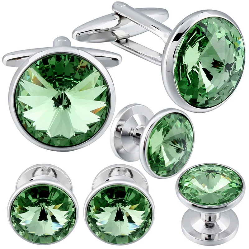 Light Green HAWSON запонки и шпильки женский костюм серебристого цвета с кристаллами Swarovski в термостразы, темно-синий, кристально-серый, фиолетовый, зеленый - Окраска металла: Light Green