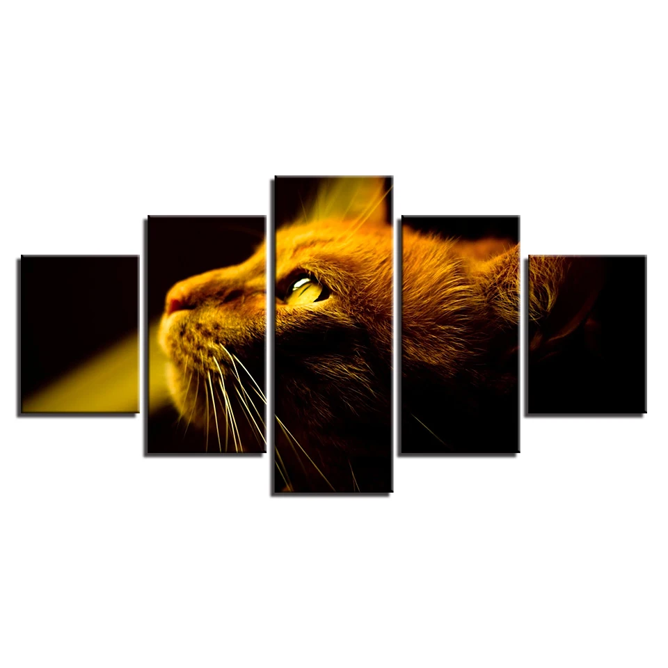Wall Art HD печатает фотографии домашний декор Гостиная номер 5 шт. милые животные