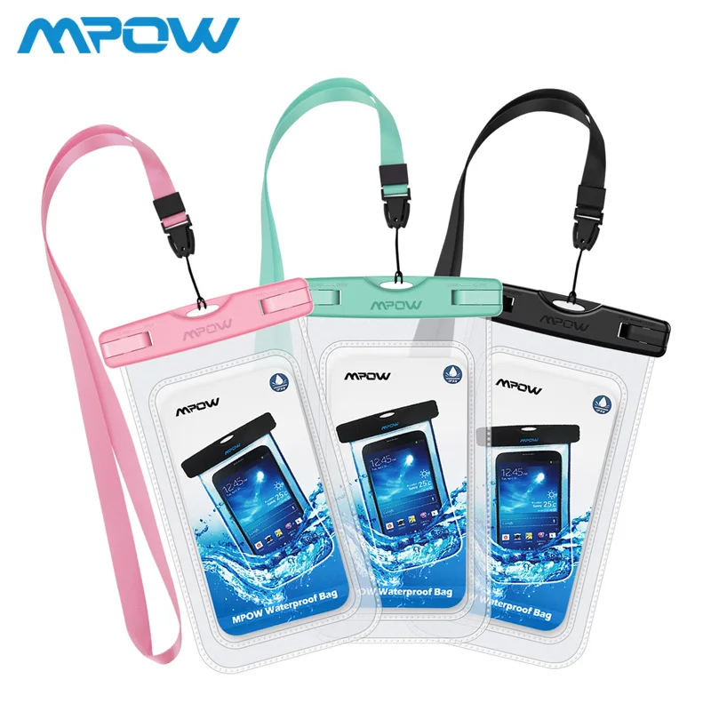 Green Black Pink 3pc Mpow iPX8 водонепроницаемый чехол Универсальный 6,5 дюймов чувствительный сенсорный прозрачный дизайн для iPhone Xs Max XR samsung S10 Xiaomi huawei - Цвет: Green Black Pink 3pc