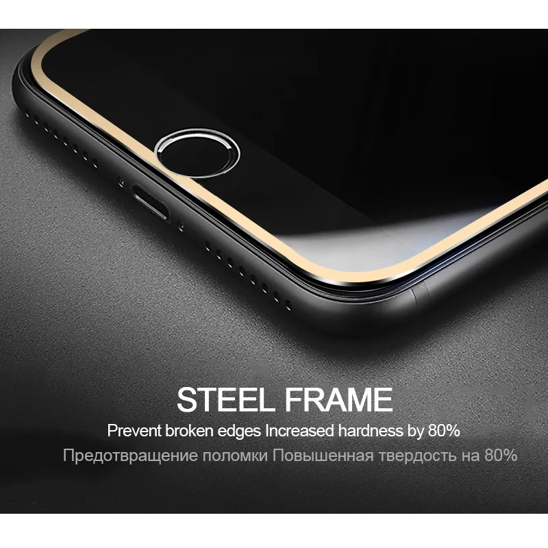 3D защитное стекло из алюминиевого сплава для iphone 6 6s 7 8 plus полное покрытие защита