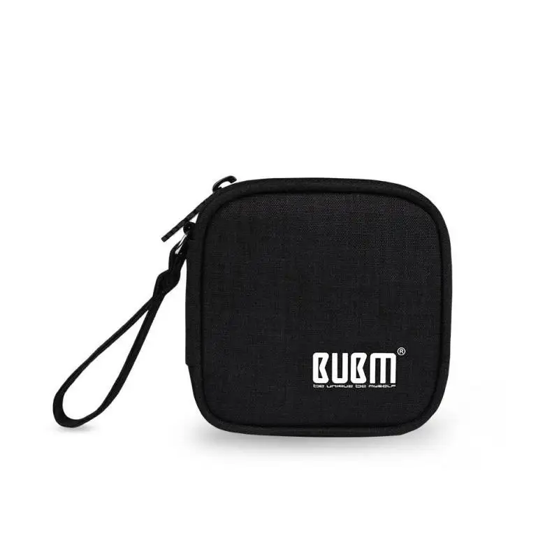 square black BUBM сумка маленькая электроника и аксессуары наушники/кабель изменение Кошелек Дорожная сумка дорожная сумка чехол для переноски - Цвет: square black
