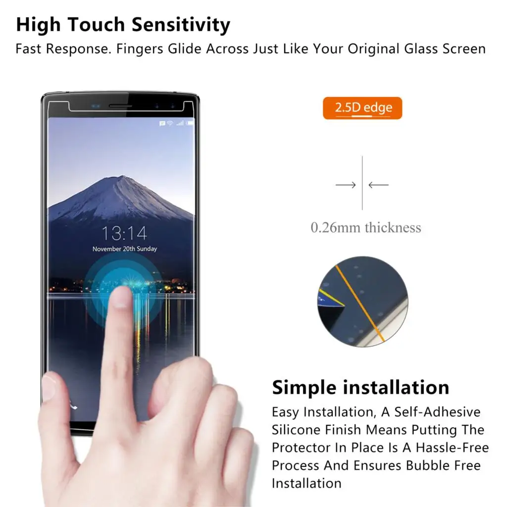 2 шт./лот 2.5D 0 26 мм 9H Премиум Закаленное стекло Для Doogee BL12000 & Pro защитная