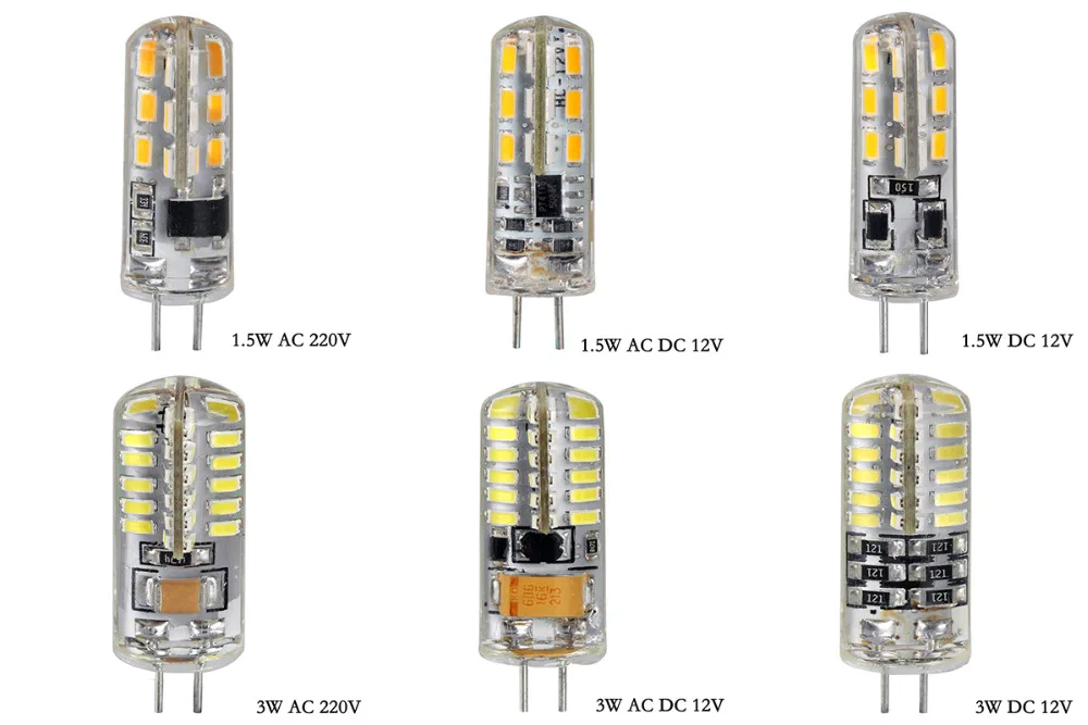 4 шт. G4 3014 SMD СВЕТОДИОДНЫЙ Кристальный кукурузный светильник силиконовая лампа