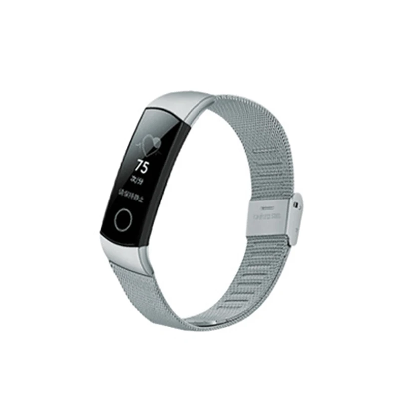 Металлический ремешок для huawei Honor Band 4 5 ремешок умные аксессуары браслет из нержавеющей стали браслет для Honor Band 4 браслет - Цвет: Silver Buckle