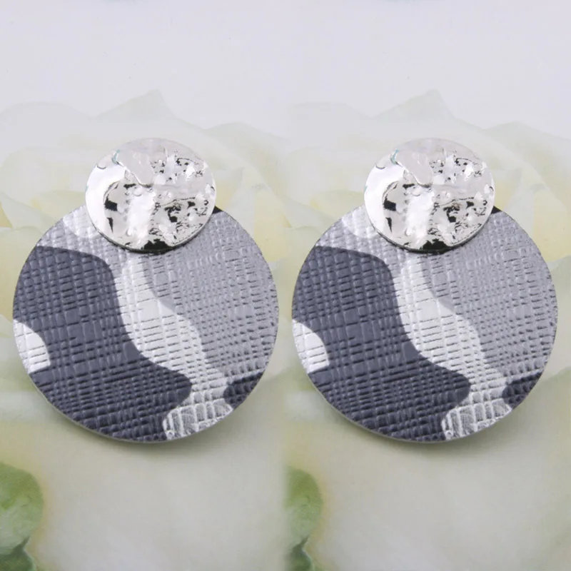 tiger light gray NeeFu WoFu Flash кожаные серьги в виде капли воды большие серьги сплав медь большие длинные женские серьги Brinco Oorbellen Рождество - Окраска металла: tiger light gray