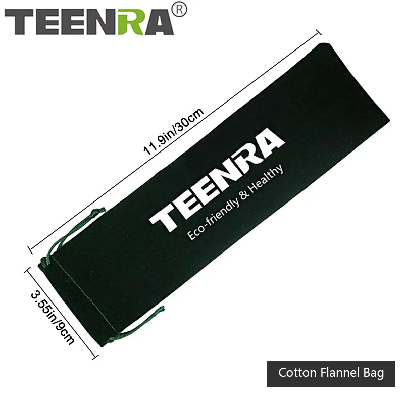 bag TEENRA многоразовый набор соломинок из нержавеющей стали с щеткой для очистки соломинка из нержавеющей стали 12 мм металлическая соломинка аксессуары для больших стержней - Цвет: bag