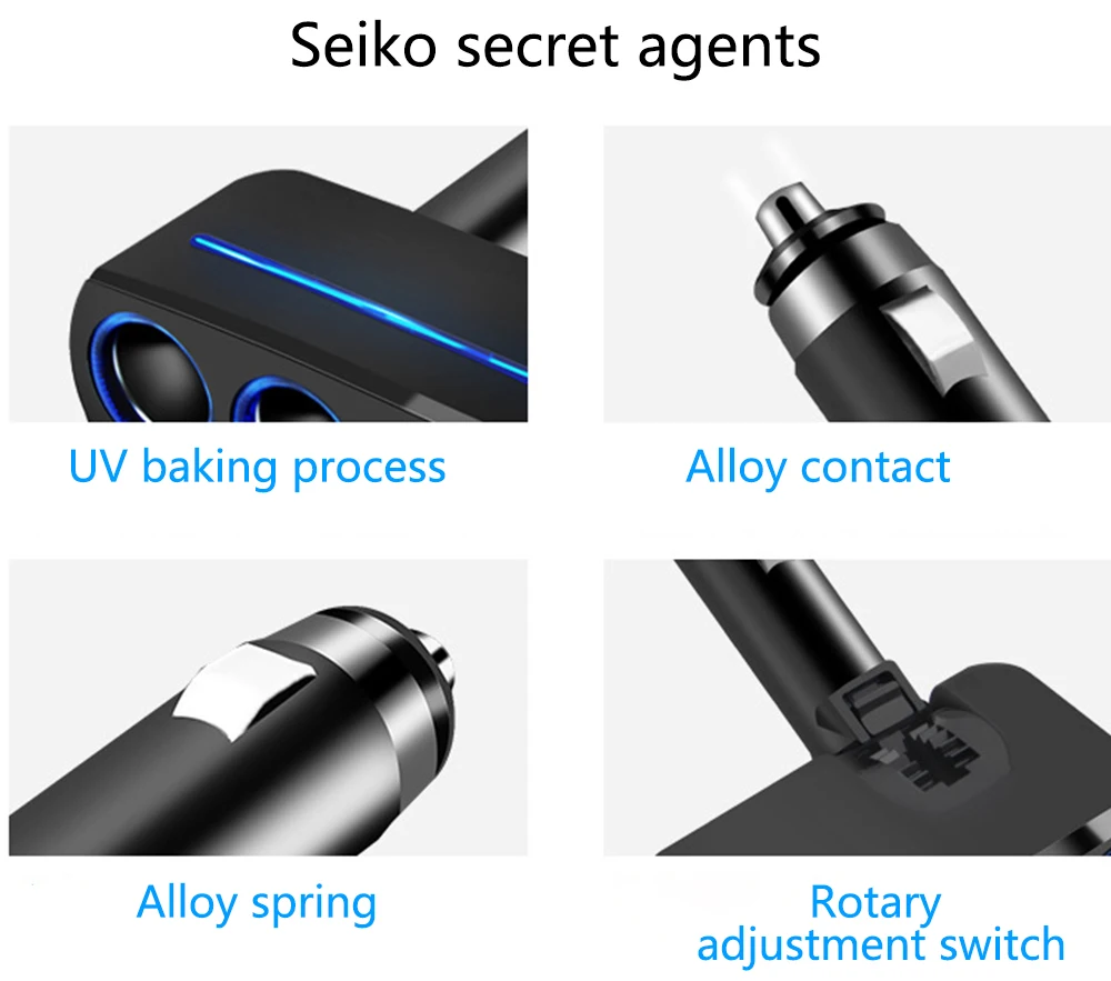 3.1A двойной USB адаптер для автомобильного прикуривателя с двумя точками автомобильное зарядное устройство 12 В черный белый автомобильный разветвитель питания 1918