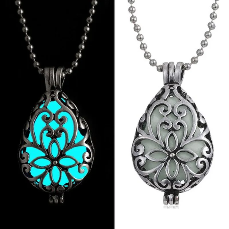 Светящаяся подвеска в виде капли воды стиле стимпанк ожерелье светящаяся