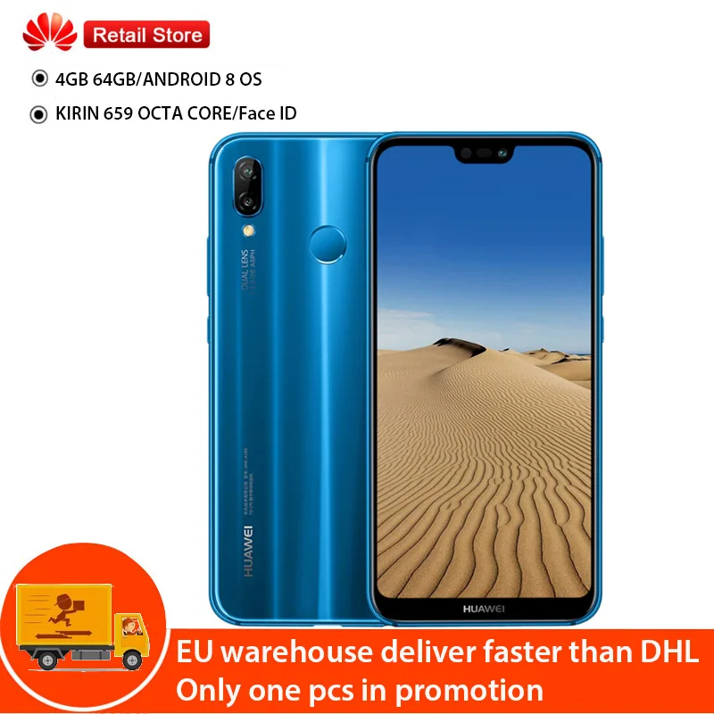 Huawei P20 Lite Nova 3E 4G Смарт мобильный телефон Android 8 0 Лицо ID 5 84 &quotэкран 24MP фронтальная