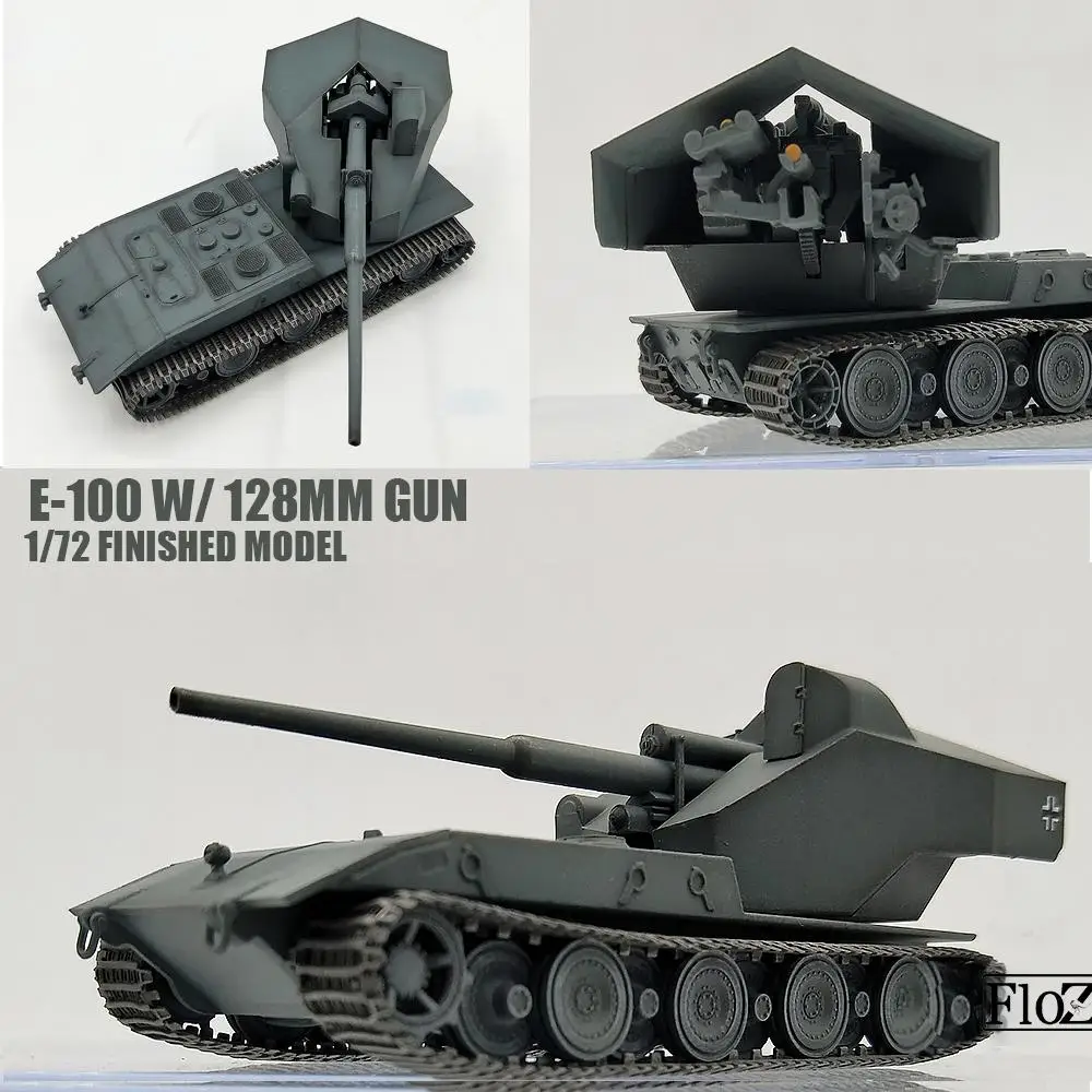 Немецкий E 100 W/128 мм пистолет 1/72 без литья под давлением Модель Танк модель собрать