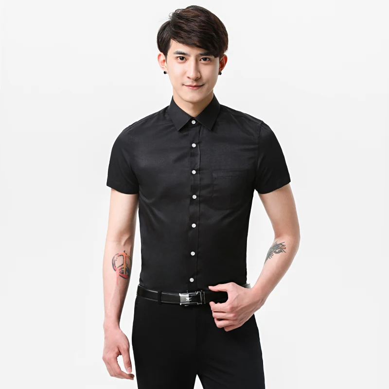 Новинка 2017 летняя Стильная мужская рубашка с коротким рукавом