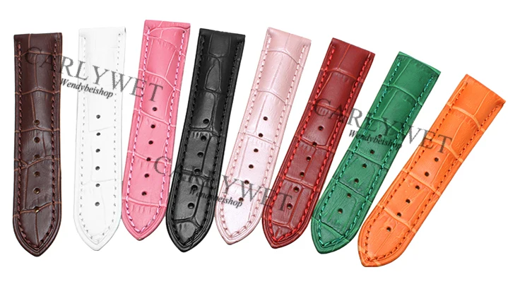 CARLYWET 18mm Genuine Calf Cowhide Leather Crocodile Grain Vintage Wrist Watch Band Strap with Silver Clasp