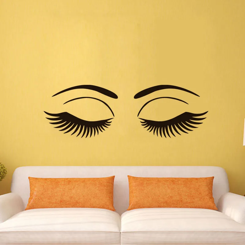 Красота закрыть глаза виниловые наклейки для стен Home Decor длинные ресницы Книги по