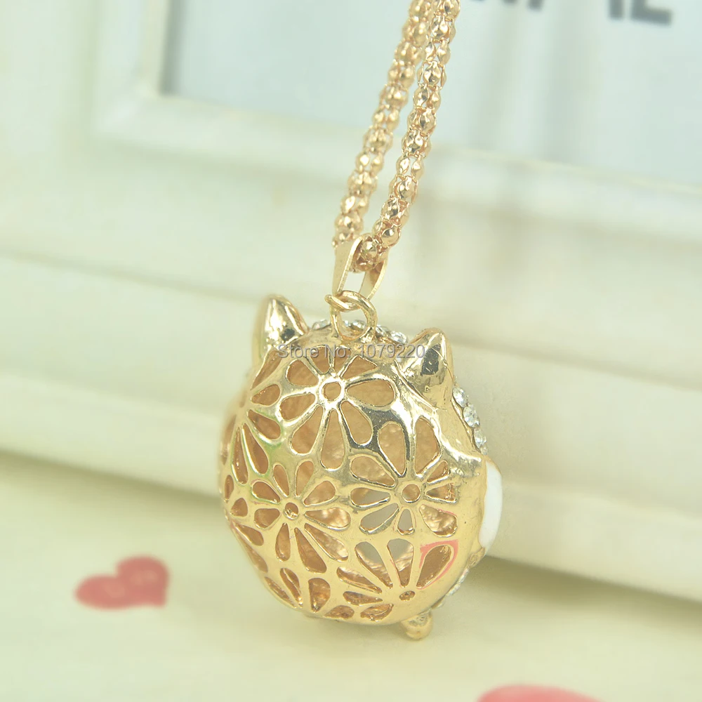 XL New Owl Bead Sweater Necklace Women Jewelry Long Pendant Crystal Rhinestone Chain Christmars Valentine's Day Gift | Украшения и
