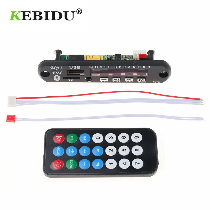 MP3 декодер Kebidu 12 В Bluetooth беспроводной WMA плата аудио модуль USB TF радио для