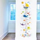 Мультяшные детские настенные стикеры по высоте, дельфин, гостиная, спальня, океан, съемные детские украшения, высокий стикер, домашние наклейки