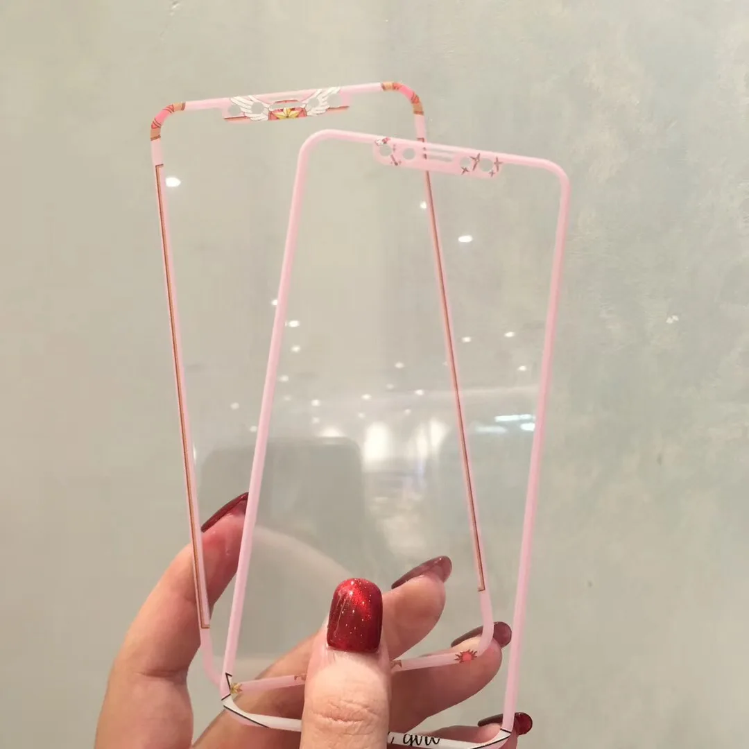 Жесткий чехол для телефона с мультяшным рисунком + Защита экрана iphone 7 8 Plus XR X XS Max