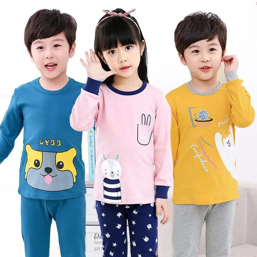Детская одежда Осенняя детская пижама для сна с героями мультфильмов маленьких