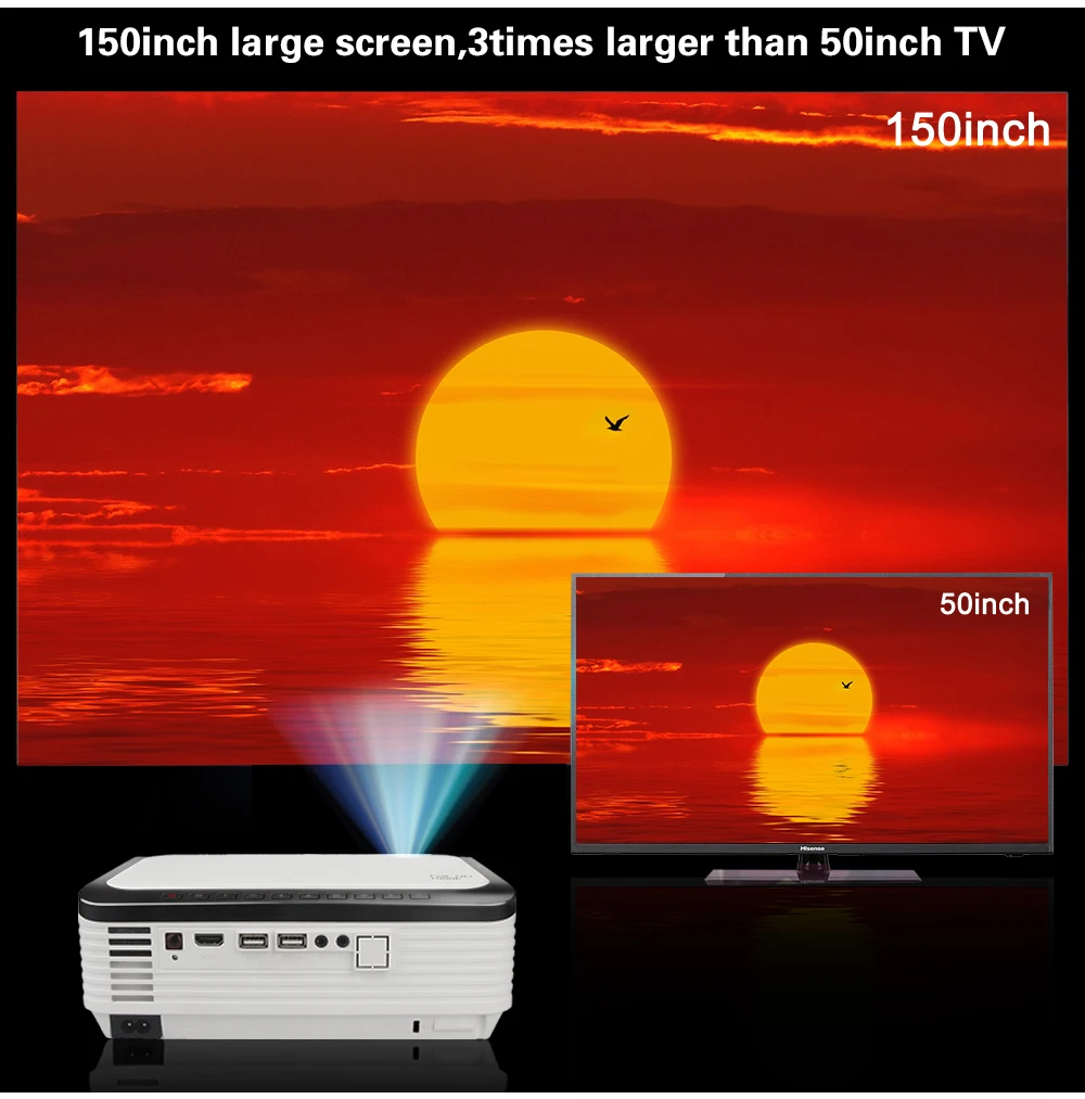 Everycom L6 1080p Full HD проектор 1920*1080 мини портативный светодиодный видеопроектор wifi Smart Android, мультимедийный проектор для Iphone